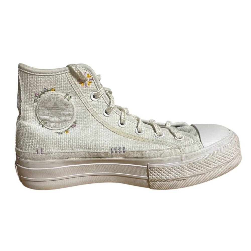 Converse Chuck Taylor All Star Lift Hi Top Embroidered Floral Sneakers Womens 9